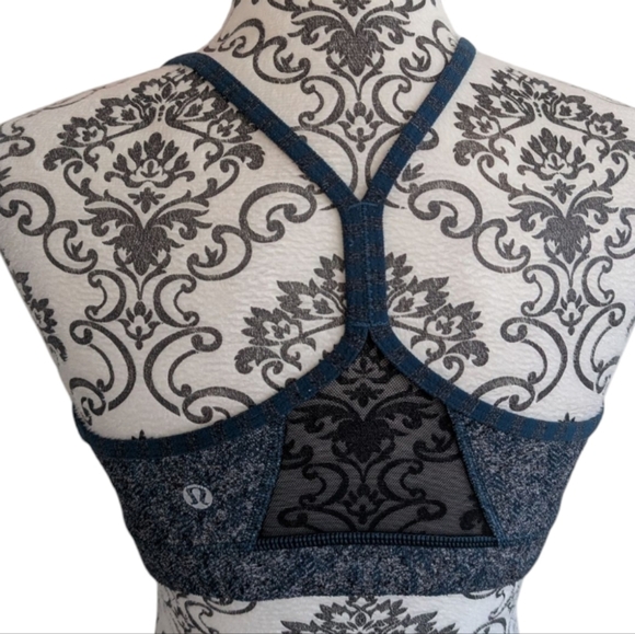 Lululemon Flow Y Bra IV Yoga Active Run Womens 8 Half Micro Macro Alberta Lake - Picture 4 of 7